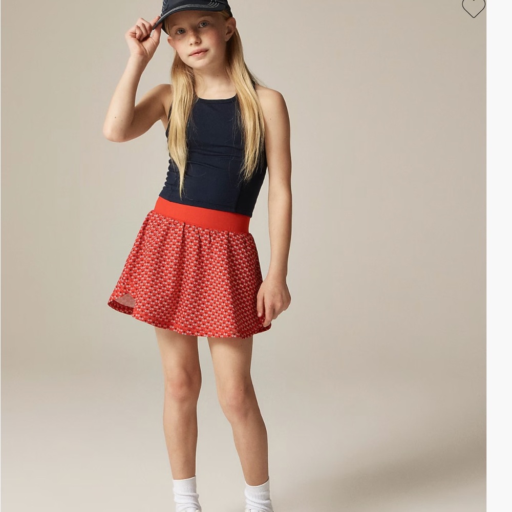 J.Crew girls red floral performance red floral skirt shorts skirt